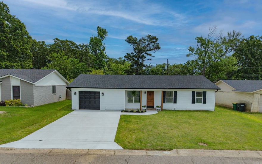 3 bed | 2 bath | 1,517 sq ft. Fully remodeled from the slab up, this home features an open floor plan with a vaulted ceiling in the living room. Updates include brand new roof, HVAC, plumbing, stainless steel appliances, fresh interior and exterior paint, and modern lighting throughout. The kitchen offers granite countertops, and bathrooms include solid surface vanities. Neutral black-and-white exterior gives great curb appeal. Enjoy a fully fenced backyard, perfect for pets or entertaining. Conveniently located in the heart of Sherwood near schools, shopping, dining, and more.  Call or text today for a showing!