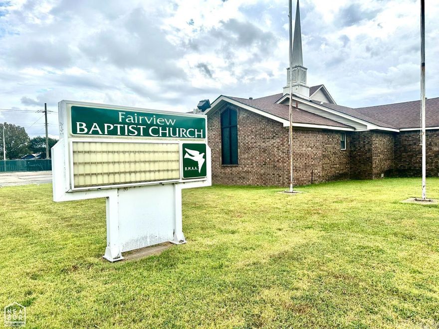Exceptional church property with beautiful sanctuary, ten large classroom/meeting rooms, and spacious fellowship halls. Also features a large welcoming foyer. Ideal for worship services, schools or community use. Call agent to schedule a tour-It's ready for church service!