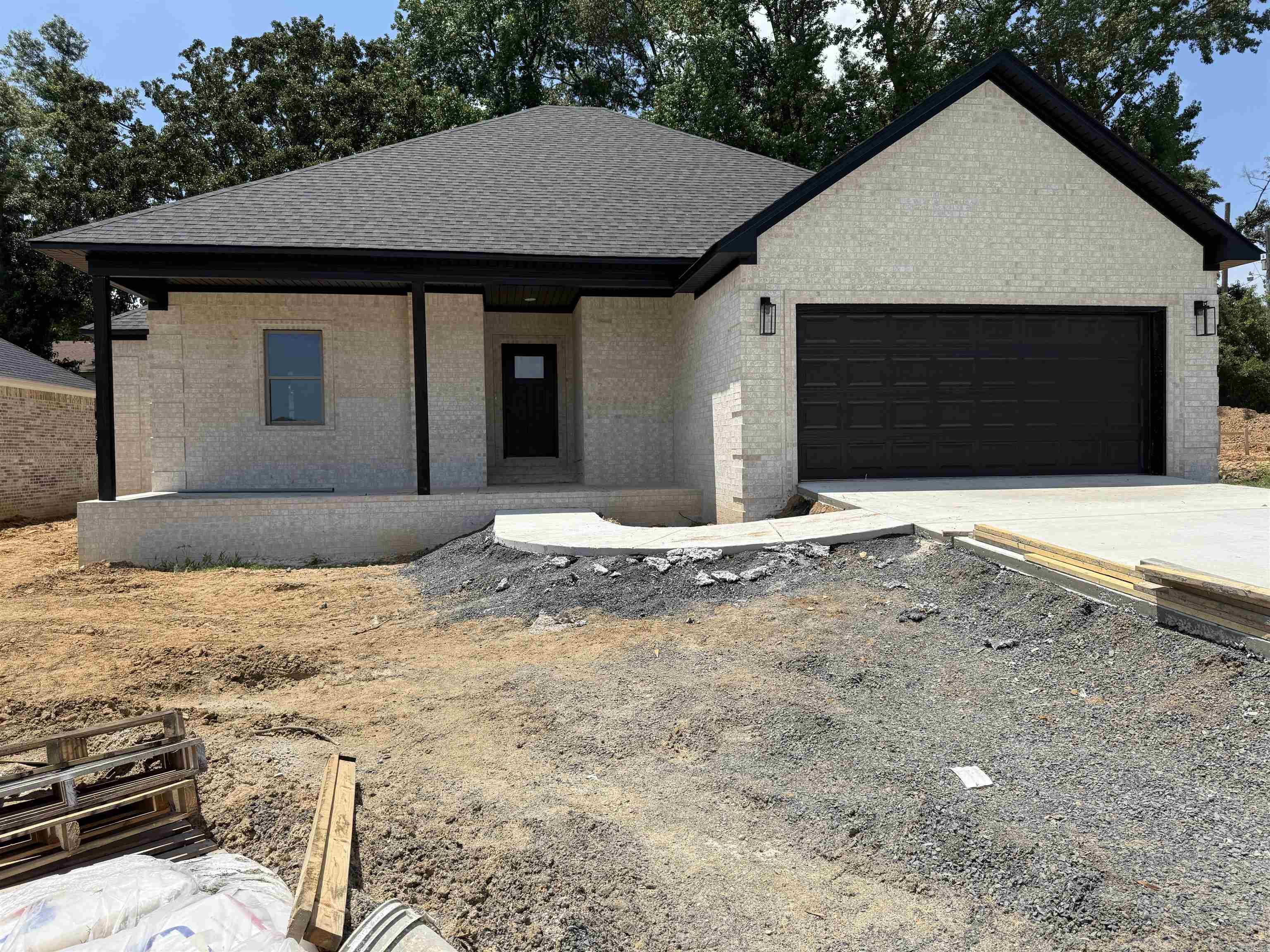 Beautiful New home under construction lots of attention to details very open floor plan breakfast bar and center overlook large den with electric heater fireplace Built in the wall wonderful split bedroom floor plan good size kids rooms. Master bedroom was sitting area spa like bath with two closets so clean tub in the center . Large pantry kitchen, large linger room coat, coat rack, and store area inside the garage coming into the house trade ceiling wonderful looking ceiling fan private area close to Little Rock Air Force Base estimated completion August 20