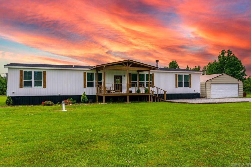 BACK ON MARKET due to buyer issue-No fault of seller!!  Looking for room to spread out? Welcome to 27 Autumnbrook Ln. Located in the VILONIA school district!! This meticulously maintained modular home is set on a permanent foundation that offers the perfect blend of comfort and country living! Features include a grand kitchen with tons of cabinets and storage galore, beautiful granite countertops and 6-inch crown molding and trim throughout! The open living room, with a cozy wood burning fireplace, dining room and kitchen layout are perfect for entertaining a crowd!  You've got to see the luxurious primary suite with a huge walk-in closet and plenty of space for everything! The primary spa-like bathroom features a free-standing tub with a huge, tiled shower! The split floorplan layout includes 4 large spacious bedrooms and 3 full bathrooms all within 2400 square feet! Enjoy the peace and privacy of almost 5 acres of land, oversized front and back decks, full size porch swing in the back, already set up deck for above-ground pool with electrical hookups. There is also a 24x30 shop with electric ready for storage, hobbies and extra workspace! Make an appointment today!