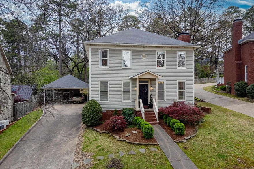 Charming home located on WLR's desirable St. Thomas Court in Don Roberts School District. A unique tile entryway and wood floors greet you downstairs as you enter the formal living room w gas fireplace. French, pocket doors separate the home office from living area and a separate dining room is located off the kitchen. Kitchen with eat-in area and bay window looks out at the large, fenced backyard. Master suite is located upstairs along with two other spacious bedrooms joined by a jack and jill bath. Numerous updates include new tankless hot water heater (2024), indoor and outdoor light fixtures, and front entrance portico (2021). Kids and families can enjoy the St. Thomas Park and gazebo located on the other side of the loop.