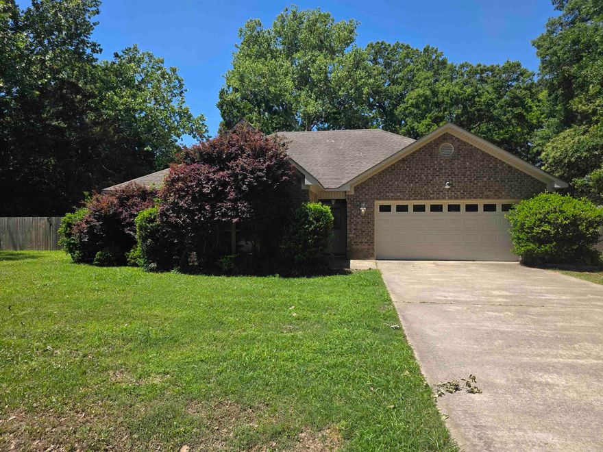 ***New Roof will be installed prior to closing*** Welcome home to comfort, space, and convenience! This beautifully designed property features a spacious layout with a desirable split floor plan, offering privacy and functionality for everyday living. Step inside to find an oversized primary bedroom, complete with a luxurious ensuite featuring a walk-in shower, relaxing jetted tub, and two vanities. Outside, you will love the large yard- ideal for pets, entertaining, or just enjoying the outdoors. The two-car garage offers plenty of storage and parking space. Located just minutes from schools, shopping, and easy interstate access, this home combines peaceful living with unbeatable convenience. Priced to sell- don't miss your chance to make this one yours!