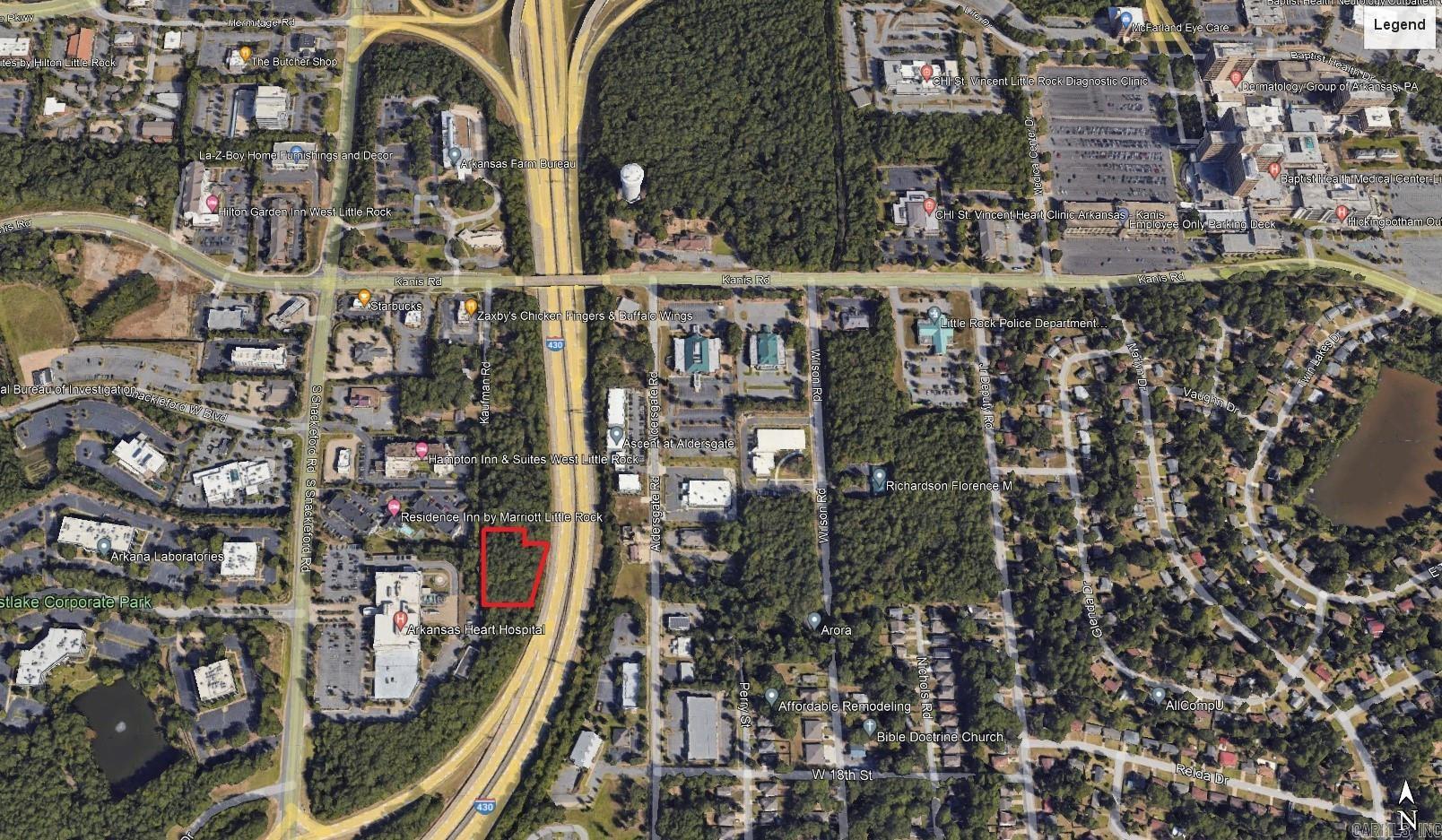 High-traffic, high-demographic, and high visibility make this West Little Rock land a rare commercial development opportunity! Nearby businesses include: Arkansas Heart Hospital, Arkansas Federal Credit Union, Hampton Inn, Residence Inn, Panera Bread, Zaxby's, Southern Bankcorp, Parker Lexus, Starbucks, and many other essential services and amenities. All utilities in place with a PCD for possible development of hotels, medical offices,restaurants, some retail, multifamily and more! See sale brochure in associated documents