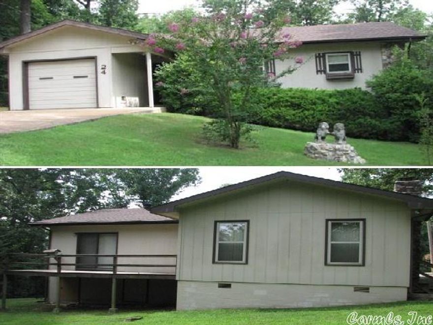 This 3 bdrm/1 & 3/4 bath home is in a LOVELY SETTING, no neighbors on either side! Living rm has been enlarged! Central heat/air(Heat Pump) plus a FIREPLACE w/wood insert. All kitchen appliances are included. Washer & Dryer hookups. Master bedroom is BIG with walk-in closet & 3/4 bath. Neat BACK DECK which extends from great room to master bedroom. 1 car garage with automatic opener. GREAT PROPERTY! Deposits & references please...at least 650 credit score.  1 year lease. No smoking