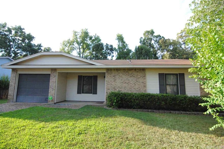 Conveniently located - close to back gate of LRAFB and minutes from everything. Features include 3 bedrooms, 1.5 baths, large living room, spacious kitchen. Fresh paint and new flooring throughout.  Fully fenced backyard backs up to green space.