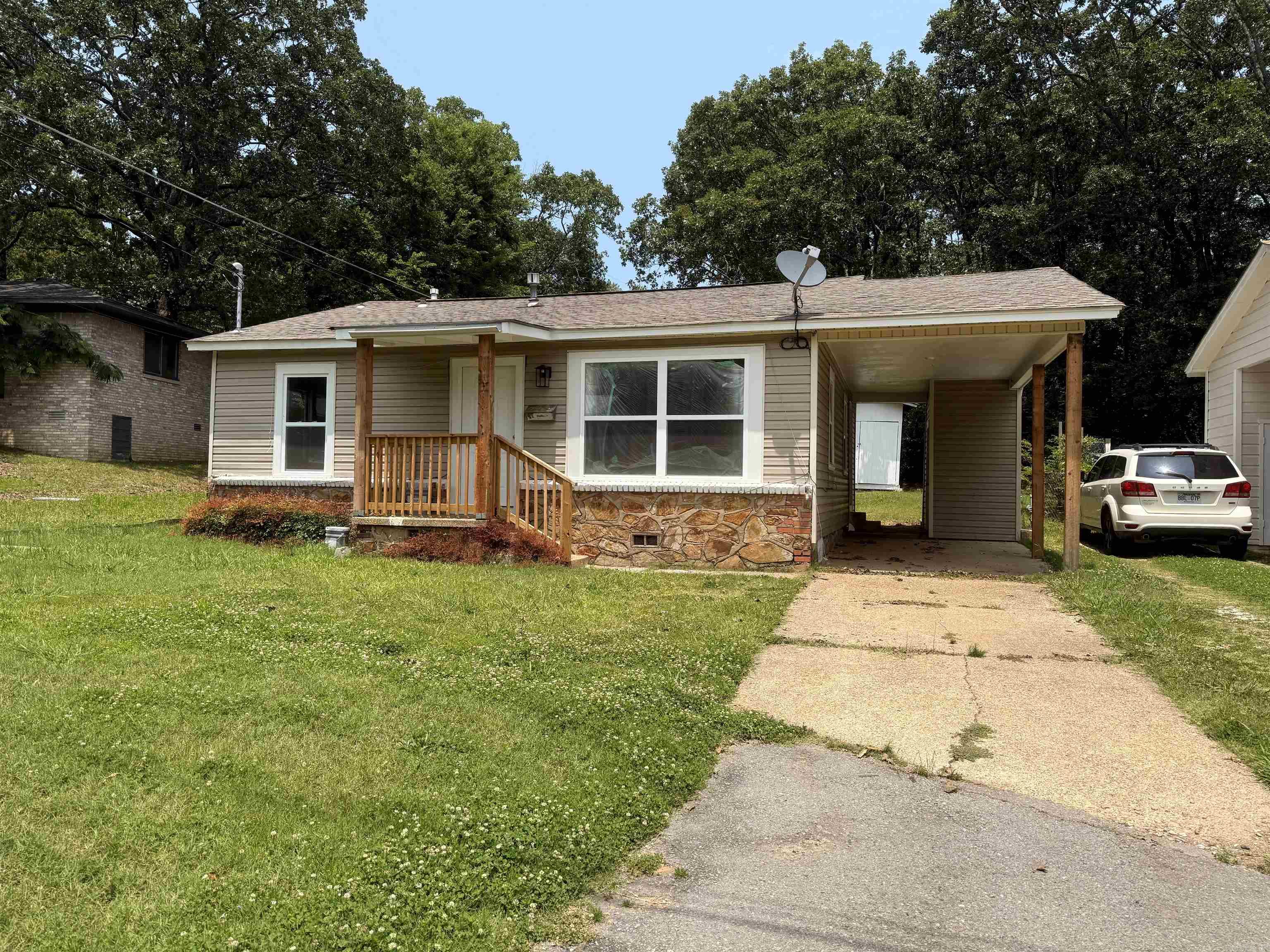 New Windows New exterior doors New HVAC New blown insulation New Carpet New appliances Both Bathrooms have been updated Refinished hardwood floors AS-IS