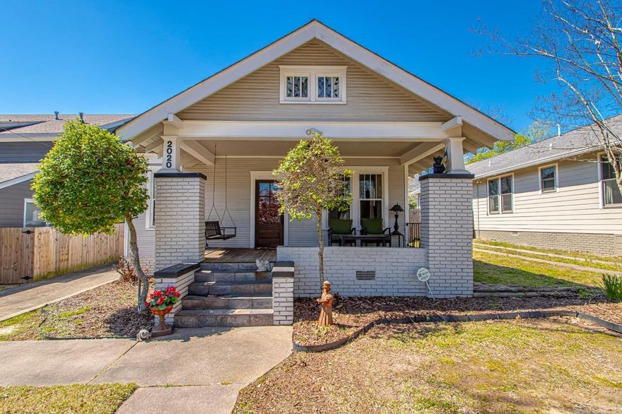 Charming Craftsman-style home in the heart of Little Rock's historic, walkable & coveted Heights. Savor your time on the welcoming front porch. Vintage and modern combines in this 3 bedroom, 2 bath home with updates in bathrooms and kitchen. One of the bedrooms is being used as a large walk-in closet now. Also includes a utility room. Backyard with deck overlooks beautiful Wisteria in bloom. New roof 2020. With every amenity just a stroll away, from local eateries to boutique shops & restaurants, you can enjoy the vibrant community atmosphere.
