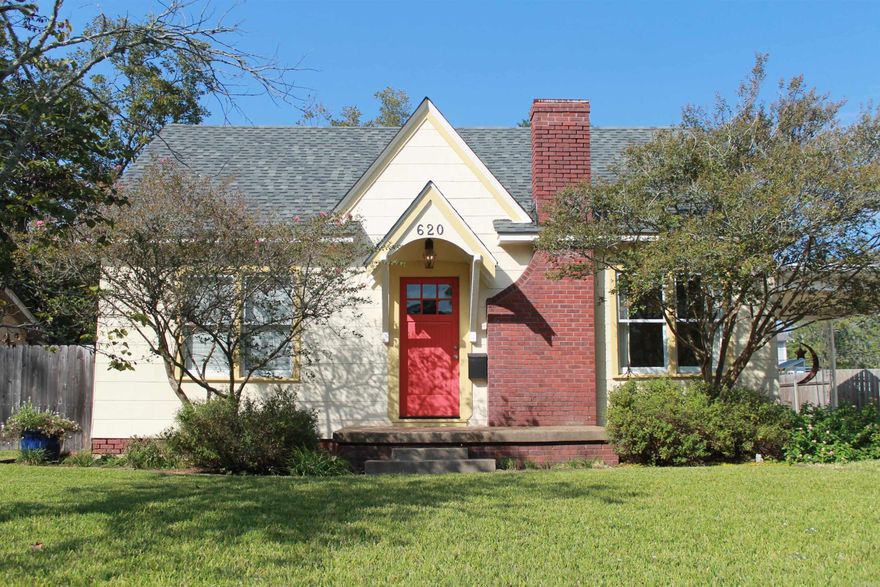 Cute 2 bedroom cottage with beautiful kitchen which includes all the appliances; Fenced backyard; Double carport; Trim freshly painted outside; Separate building for storage; Built-in desk in kitchen; New architectural shingles 2-24-2025; Windows replaced April 30, 2001; Tankless water heater; Security system; Bar stools to remain;