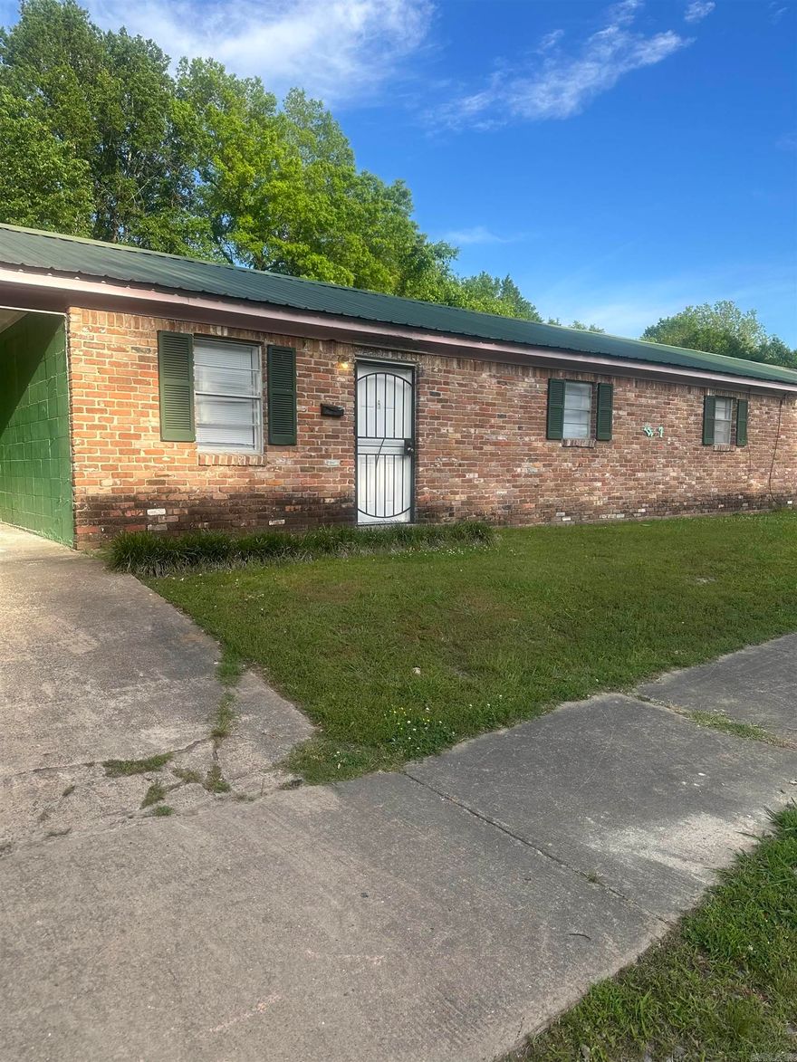 Income-producing duplex with strong rental history! Each side features 2 bedrooms, 1 bath, central heat and air, washer and dryer connections, and low-maintenance slab construction. Property also includes a durable metal roof. Both units are currently occupied with one side renting for $650/month and the other for $700/month, providing immediate cash flow for investors. Convenient layout and solid rental setup make this a great addition to an investment portfolio. Please do not disturb tenants. 48-hour notice required for showings.  Proof of funds required prior to showing.