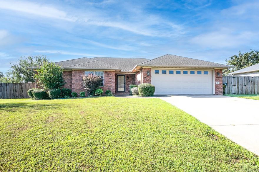 Welcome home! Beautiful 3 bed 2 bath brick home with 2 car garage. Large living room. Kitchen features a breakfast bar, updated appliances, and a dining area. Master bedroom features tray ceiling, jack and jill style sink, and a walk in closet. Two guest bedrooms that share a bathroom. Laundry room. Large fenced in backyard with covered back patio and storage building. This home is move in ready, schedule your showing today!