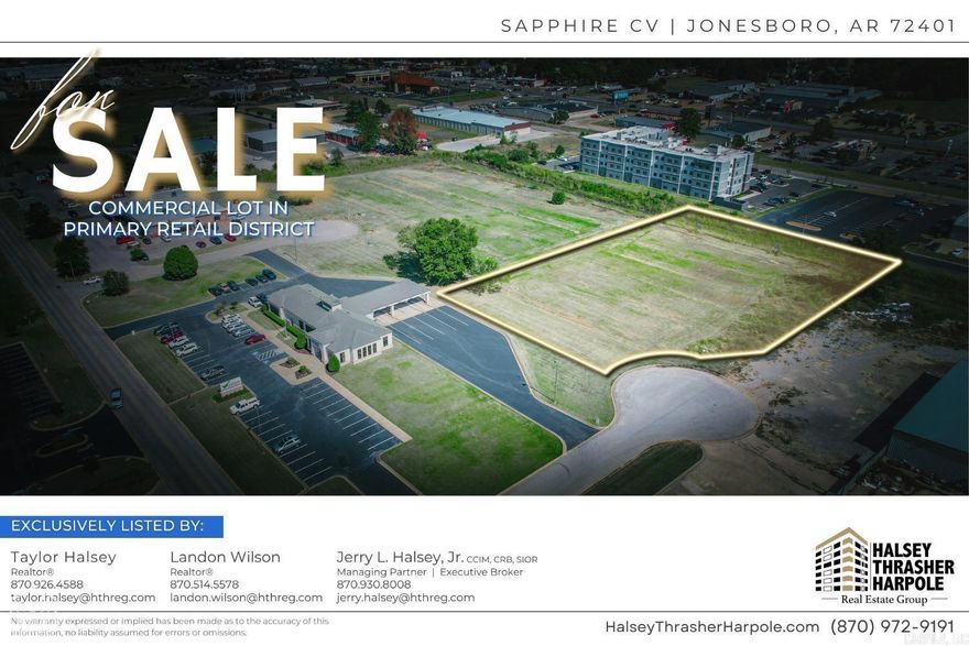 1.8-acre commercial lot in a prime location off of Fair Park Boulevard. The lot adjoins a 1.76-acre lot that adjoins another 1.8-acre lot that are both also listed for sale