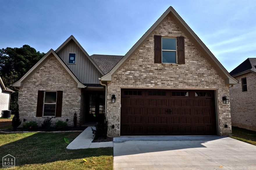 Welcome to Jonesboro's newest subdivision! This all brick, 4 bedroom 3 bath home is nestled down a quiet cul de sac street. Conveniently located just minutes from NEA hospital, Arkansas State University, shopping, dining, & entertainment. It offers an open floor plan with tall ceilings, large living spaces, and lots of windows for beautiful natural light all throughout the home. The kitchen has beautiful quartz counter tops, gas stove, center island, pantry, stainless appliances (including refrigerator), lots of cabinet and countertop space, and separate dining area. The living area features a custom tiles gas fireplace. The Master suite is GORGEOUS! Dual vanities, huge walk in closet, big soaking tub, and an amazing walk in shower! In addition to 2 guest bedrooms on the main level, This home offers an oversized 4th bedroom upstairs, a full bath, AND A HUGE BONUS ROOM! Out back, the is a covered porch area with a fireplace for relaxing as you take in those beautiful sunsets. This home is your MUST SEE!