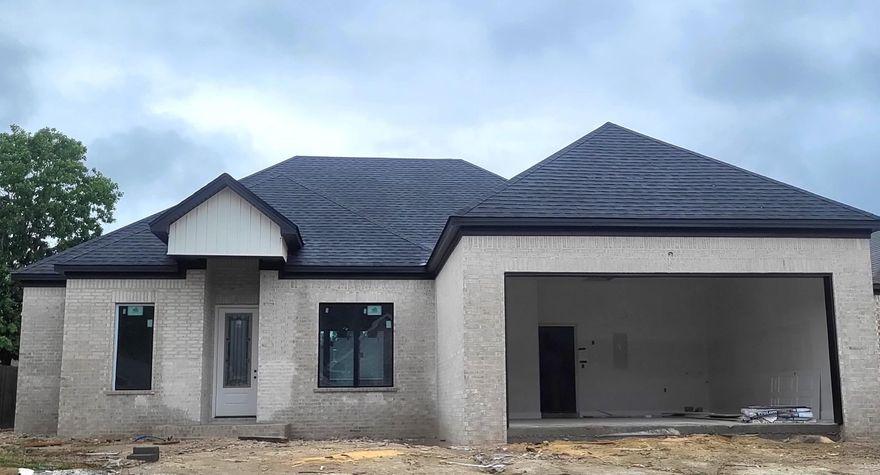 Stunning all brick WLR new construction sits on a level lot near the end of a large cul-de-sac lot. offering privacy and a peaceful setting. Inside features 11-foot ceilings in the open entry and living area.  The remainder of the home features 10-foot ceilings which creates an open airy feel throughout the home.  The light filled great room flows seamlessly into the well-designed kitchen, complete with a large walk-in pantry.  This home has a dedicated office or study, and the layout offers flexibility for work and everyday living.  The 15 x 14 primary suite feels like a private retreat, featuring a spa-inspired bathroom with a tub, separate shower and dual sinks.  Enjoy outdoor living on the spacious covered patio. Built by a trusted builder with over 30 years' experience.   This home blends quality craftsmanship with a thoughtful design. Call for your appointment today!