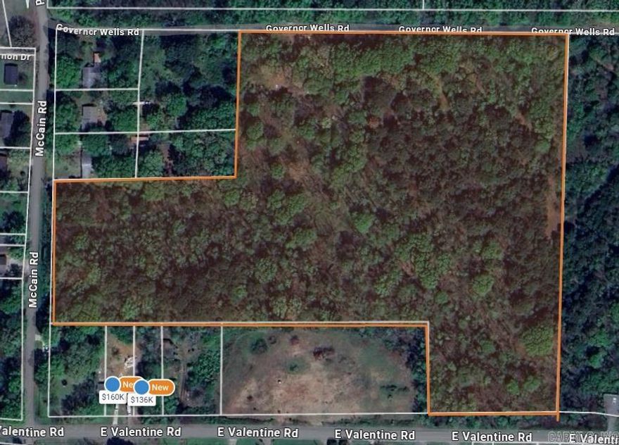 THINK OF THE P0SSIBILITIES! Looking to invest in property? This acreage of land on McCain Road, Jacksonville, AR is in city limits. Property has 15.45 more or less acres of timber and can be subdivided. Utilites at road. Six minutes to I-440 into North Little Rock, 10 min to Sherwood, AR. Don't miss this opportunity! (Additional acres of 26.65 on separate county parcel abuts this property and is also for sale but not included in this price.)