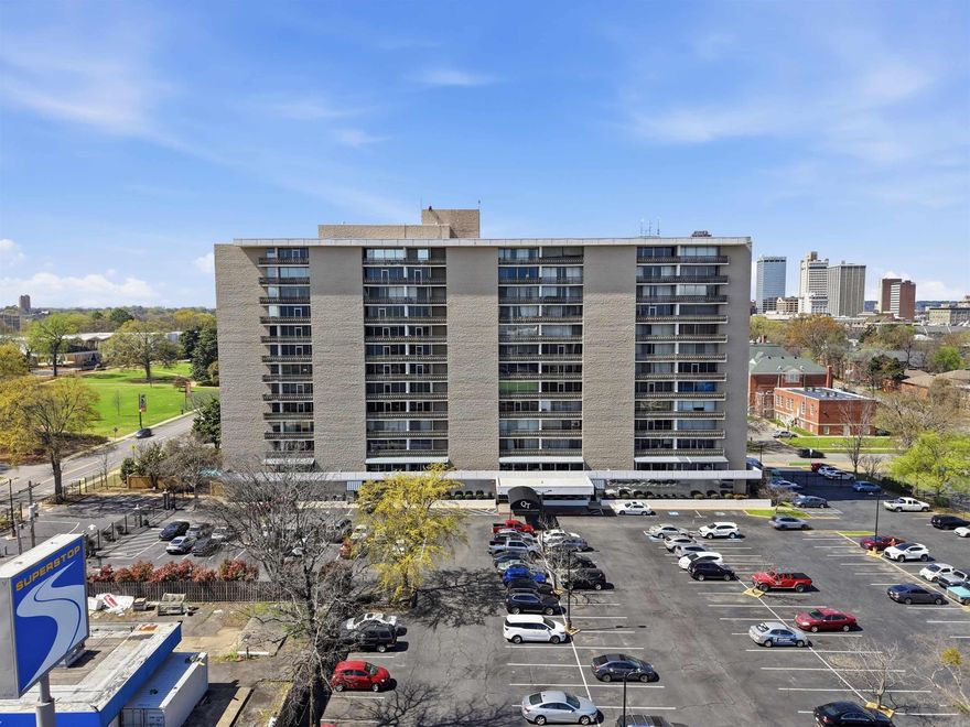 Quapaw Tower HPR is a high-rise apartment building located close to downtown Little Rock and more specifically, to UA Little Rock Bowen Law School, MacArthur Park, the Arkansas Museum of Fine Arts, churches, postal service, restaurants, walking & biking trails, easy interstate access, and the historic Quapaw residential & shopping area. This residential complex offers many amenities, some pictured in the photographs, such as a tall iron fenced gated area for parking with camera coverage, concierge services, inside USPO mailboxes, a receiving area for packages, a well equipped work-out room, evacuation fire service, hair salon, beautiful swimming pool with out-door grilling area plus available housekeeping services. The hospitality & public receiving areas are well decorated. This is a well maintained property with "fab" safety for entry and with wide hallways (helpful when moving furniture), large elevators and laundry area. Apartment 3-D has recent updates in the kitchen and a walk-in shower in bath. There is tile flooring in all rooms except bedroom which has carpet & double closet with window that opens at the bottom to the wonderful deck with sunrise view. Come!