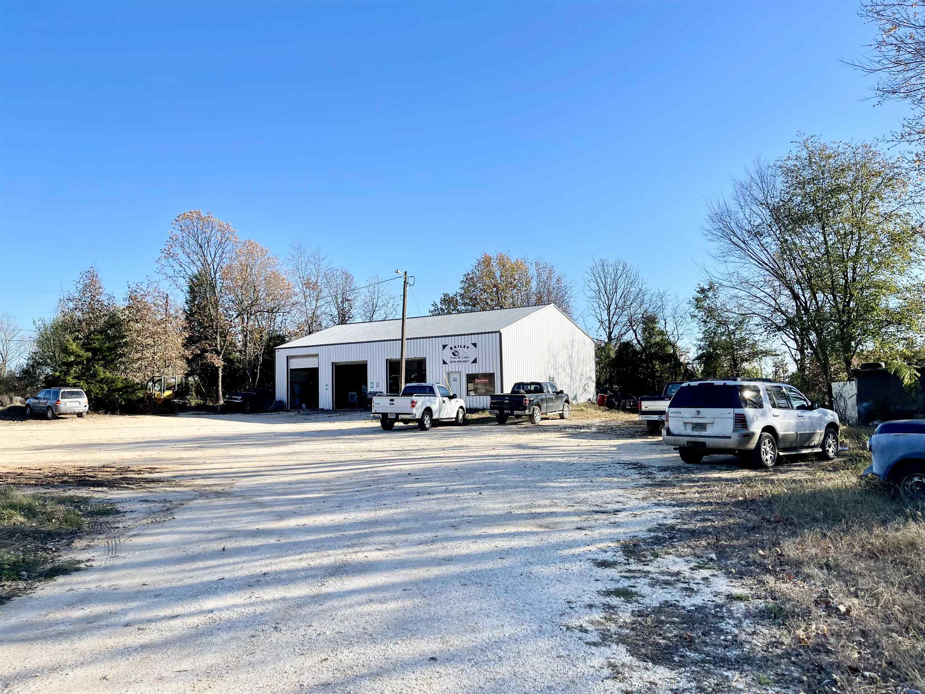 Excellent Opportunity for a Well-Established Turn-Key Tire & Service Business! Potential to expand into full-service MECHANIC AND ALIGNMENT SHOP, auto inspections, custom detailing or with 2.24 acres included enough room to build storage rental units for income. Fully equipped with lifts, compressors and tools. PRIME Location Right Along 62/412 Hwy, East of Viola AR. Approx. 2400 Square Foot of Commercial Building Space Offering a 2138 sq ft Heated Shop Area, Insulated, w/ 2 10'x10' Overhead Doors & 1 (12'x10)' Overhead Door, 2 Tire Machines, 1 Balancer, 2(Champion) 4-Post auto Lifts and an Air Compressor, additional 14'x24' Retail/Office Space, rural water and a well on property, Currently in Operation with a Great Customer Base! - $225,000 Or $180,000 for building and land.
