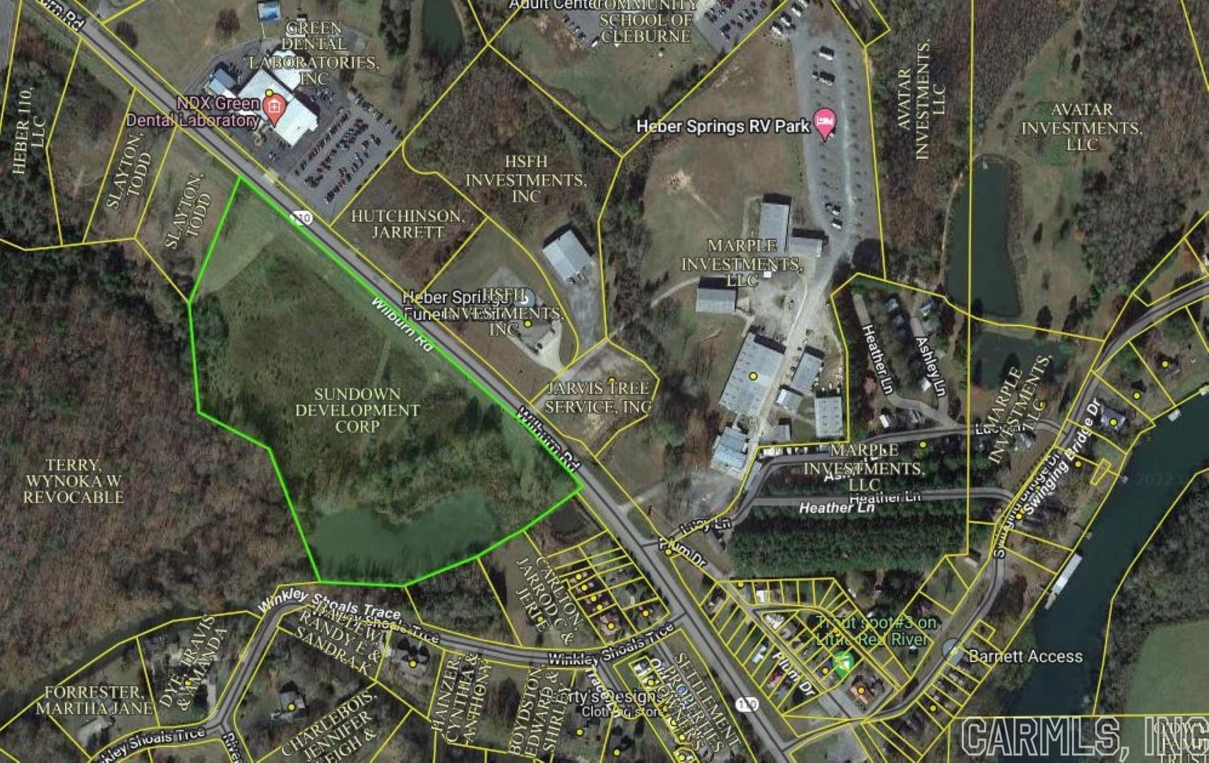 12.57 acres fronts Wilburn Rd, approximately 1/2 mile from Barnett Access on the Little Red River and Swing Bridge