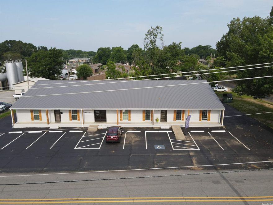 Great Office Space 1200sqft +/- 5 offices, 2 workrooms and 1 restroom with all utilities paid electric, water, sewer. Has new HVAC, windows, and parking lot has been restriped. Rent is $1250 monthly minimum of 1 year lease. $1250 deposit See documents for office layout.