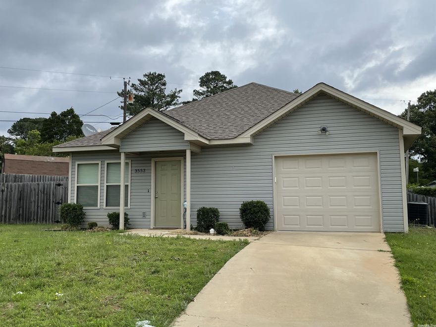 3 bedroom 2 bath. 1 car garage. fully fenced yard