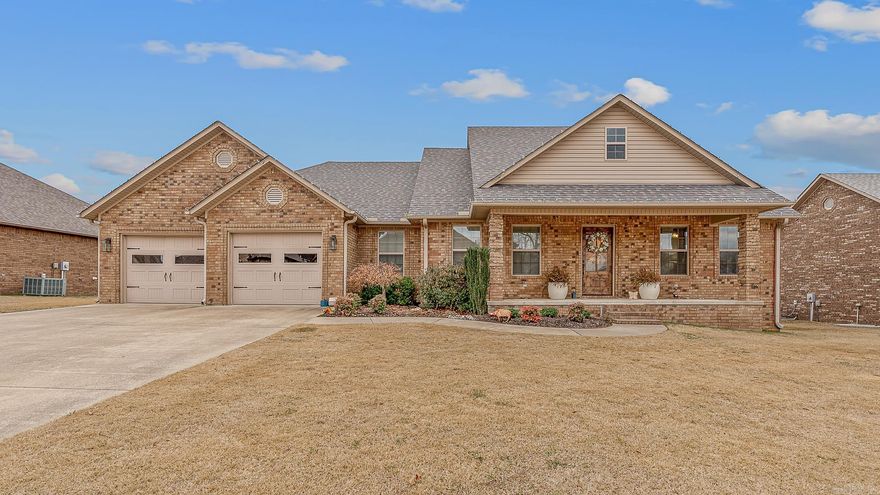 This stunning all-brick home blends timeless elegance with a warm, welcoming atmosphere. Featuring an updated kitchen with stainless steel appliances, sleek new granite countertops, and a stylish backsplash, this home is perfect for both cooking and entertaining. With nearly 2200 sq ft of living space, it offers plenty of room to grow, including a spacious dining area and a cozy breakfast nook. Enjoy the outdoors from both the inviting front and back porches, or relax in the large, private backyard with wood fencing and a handy storage shed. The upgraded fireplace, fresh paint, and luxurious tiled primary suite shower add to the charm. Plus, a brand-new roof provides peace of mind. Don't miss out on this gem – call today to schedule a tour!