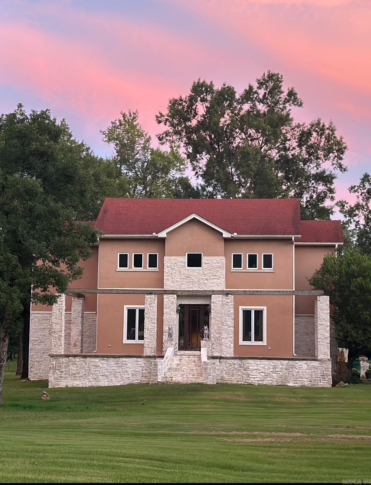 Horse lovers property, country setting, just 5 min from public & private schools. 5 min to Walmart & fast food, 5.23 fenced archers. Pond & barn with 2 horse stalls & shop area. Huge deck with custom iron railings, 2 covered porches. 2 masters on suits, one down stairs one up. 3-4 bedroom - 3.5 baths. Stainless appliance and unique custom trim, hardwood bamboo flooring throughout. 10’ ceilings lower, 9’ ceilings upper, exposed beam 32’ ceilings in living room, office, art room, island kitchen, views, behind property is State Park Property with a beautiful creek, pastures to ride horses with Mountain Views. Great family home lost of room to feel like a country setting but 5 min to city.