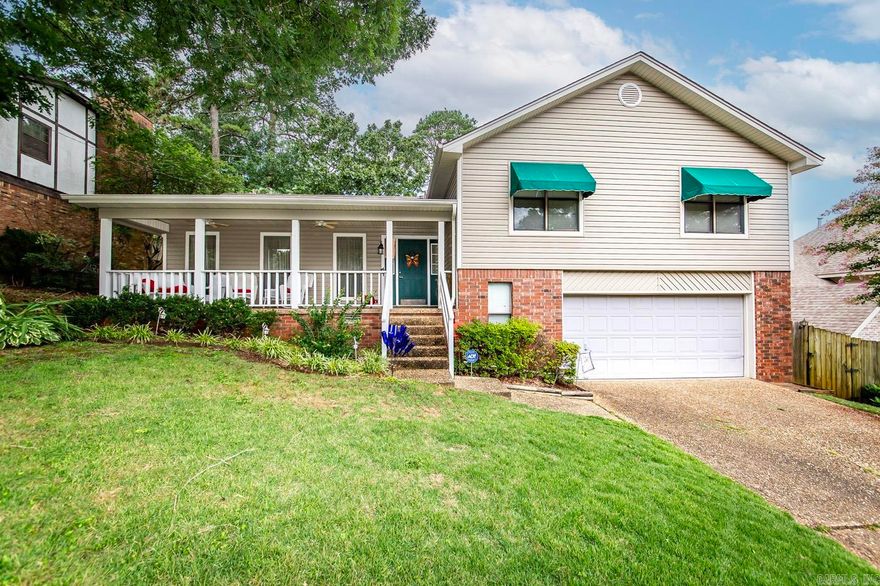 Beautiful 3/2 brick and vinyl combo. Family home on culd-de-sac. Close to shopping and schools. Zoned for Don Roberts & Pinnacle View Schools. 2 Living areas, kitchen with island and pantry, newer appliances - 2022 refrigerator conveys. Double decks with covered awinings. Private backyard. Family room has FP with gas logs. Leaf filter gutters 6 months, HVAC replaced 2018, Hardwoods in dining and kitchen 2023, new paint. Wet bar in den. Vaulted ceilings in living room and dining room. Sprinkler system and security system.