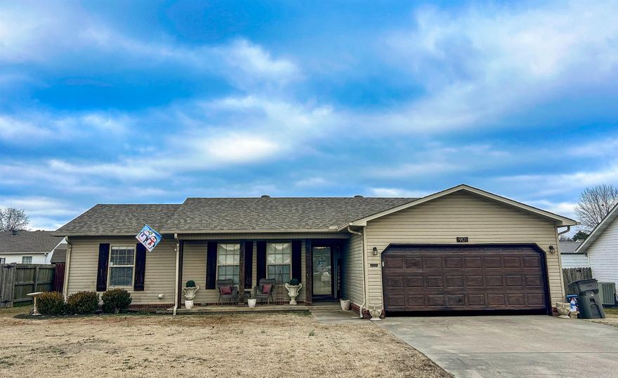 **Charming 3 Bedroom, 2 Bathroom Home with Modern Amenities!**  Welcome to your dream home! This beautifully maintained 3-bedroom, 2-bathroom residence offers the perfect blend of comfort and style. Step inside to discover a spacious living area featuring vaulted ceilings that create an airy and inviting atmosphere.   Cozy up by the gas log fireplace during chilly evenings, or enjoy the convenience of a newer heating and air conditioning unit that ensures year-round comfort. The kitchen boasts elegant white cabinets complemented by a stylish ceramic tile backsplash, making it a delightful space for cooking and entertaining.  The privacy-fenced backyard is perfect for outdoor gatherings, gardening, or simply enjoying your own personal oasis. With a newer roof providing peace of mind, this home is move-in ready and waiting for you to make it your own!  Don’t miss out on this fantastic opportunity—schedule your showing today!