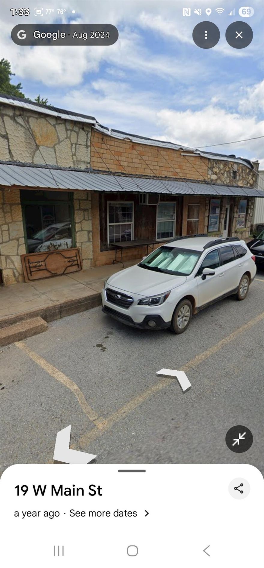 Three buildings located on Main Street on the right.