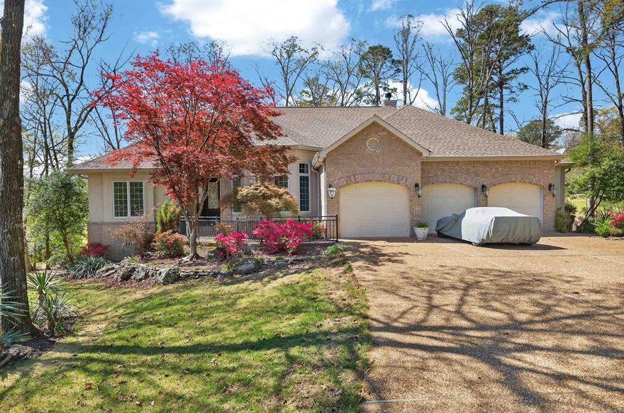 Live the high life in this rare custom=built home in HSV only private subdivision DIAMANTE. hardwood floors flank the living room, dining room & office w built-ins -could be 4th bed. large kitchen & breakfast area open to hearth room w TV & fireplace.  French doors lead to a large deck extending the length of the house including a screened Arkansas room overlooking Diamante #10 green. primary suite offers two closets & deck w sunroom entrance. huge primary bath w heated jetted tub & separate vanities. guest bedroom & bath on main level. powder room on main level. laundry has sink, ironing board & storage. DOWNSTAIRS has third bedroom & bath.  bonus/game room w wet bar and 65” tv. craft room. exercise room w outside entrance. 2-1/2 car garage. irrigation. located at end of cul-de-sac w vacant wooded lot adjacent to property. nearby paved cart path leads to Diamante clubhouse.  Beautiful private golf course & subdivision in Hot Springs Village AR. Diamante subdivision & country club is home to Golf Digest #4 ranked AR golf course. Club amenities include world class tennis & pickleball, a private swimming pool & a wide array of dining & social events. 3 free golf rounds/mo friends.