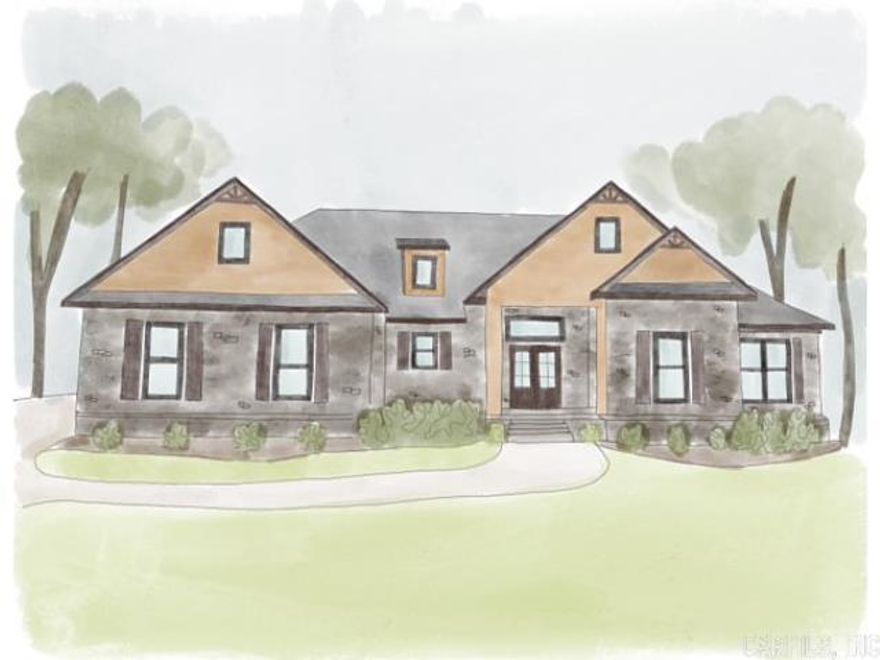 Welcome to your dream lake home retreat—new construction with premium materials and refined finishes, tucked inside an exclusive gated community! Located ~10 minutes from Shiloh Marina on Greers Ferry Lake, this 4 bed, 2.5 bath home offers nearly 2,400 sq ft of stylish and functional living space. Enjoy custom cabinets, granite countertops, a double oven, and durable LVP flooring throughout. The spacious living area features an electric log fireplace, perfect for cozy evenings.  Step out back to a large covered patio with a gas hookup—ideal for grilling and entertaining. Energy-efficient upgrades include a gas tankless hot water heater, radiant barrier roof sheathing (keeping the attic ~30° cooler than standard roofing materials), and Class 3 impact shingles, which offer added durability during high winds & hail as well as insurance savings.  Set in a gated neighborhood with a private boat launch, this home combines comfort, quality, and lake living at its best! Schedule a showing soon & be the first to own this stunning home!  Note: first picture is an artist's rendering of the finished home based on design plans - the final product may differ