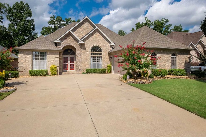 Beautiful home on Golf Course! Kickback and enjoy this great community! Welcome home to this terrific open floor plan on ONE level with 4 bedrooms and 2 1/2 baths in Marseille Pointe. New SS appliances & freshly painted just for you! Large master bedroom with fireplace. Bring the outside in: Expansive windows, LARGE heated/cooled sunroom included in sq ftg w dbl-sided FP. Storm shelter. Great fenced-in backyard with decks and patio. 2 car garage + golfcart sep entry. Virtual furniture staging