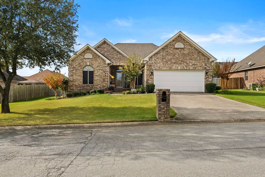 Welcome to your next home in the charming city of Cabot! Nestled in a family-friendly neighborhood, this home's location truly shines with its proximity to the serene lake area, perfect for morning walks or weekend adventures. The outdoor space provides a wonderful setting for both relaxation and entertainment, where you can enjoy Arkansas's beautiful seasons from your own private sanctuary. The split-bedroom layout features a primary bedroom that serves as a personal haven, complemented by two additional bedrooms.  The skylight in the kitchen is a fabulous feature with its natural light making the updated kitchen shine!  The inground sprinkler system will help keep this manicured yard looking so beautiful!  Ages of major items are as follows:  roof - 2012, HVAC - 2004 regularly serviced on a maintenance agreement,  water heater - 2020.  Agents see remarks!