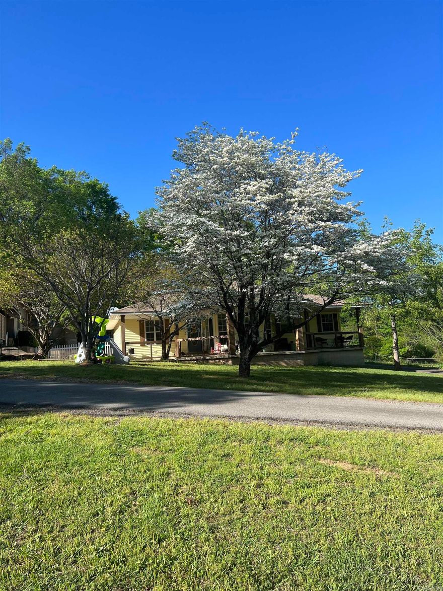 What a great home with a partial winter view of Greers Ferry Lake.  3 Bedroom, 2 bath with open floor plan and large 1600 sq ft shop just a couple minutes to Devil's Fork Park, shopping and restaurants. Beautiful yard and lots of flowering trees.  Several updates have been done in recent months.  Come and see this one today.