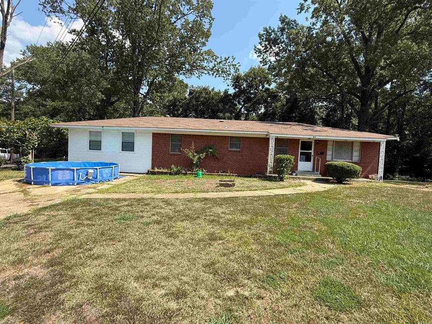 This house is a Must See! This 3 bedroom, 2 bath home is almost 2,000 square feet with a large backyard. The pool in the front is not included.