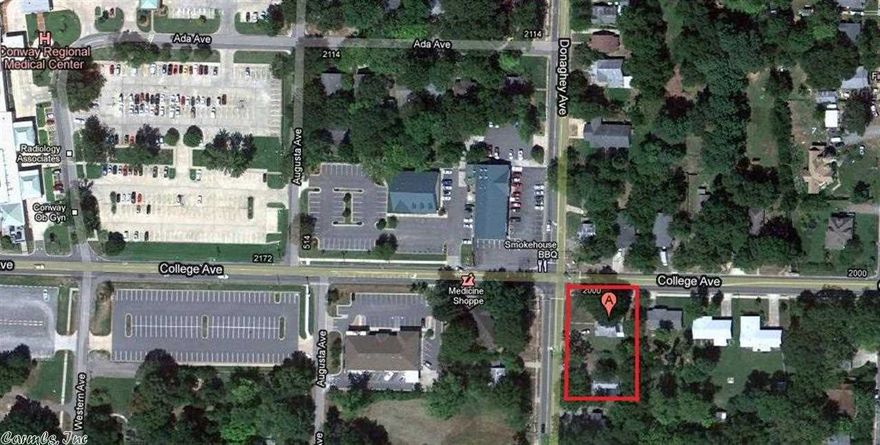 HIGH TRAFFIC AREA- Great investment properties.   Properties will not be sold individually. Overview of property picture with boundary shown is for general information and does not represent actual boundary.  "Donaghey Corridor"