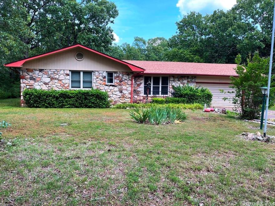 Looking for a nice 3 bed/2 bath home close to all amenities? Here it is! The property is on a level lot with a large backyard. There is a lovely patio on the back of the house with a view, perfect for morning coffee. Dishwasher is included. In addition to the 2 car garage, (which has storage room in back and a workbench), there is a 7x10 Metal Storage Building for the extras you may have.