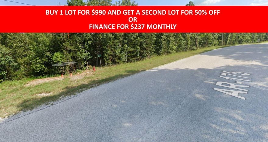 Buy one lot and get 50% off an additional lot! Owner-finance for easy terms. Cash buyers can pay by debit or credit card as well. Nice lot to develop or hold for future value. Public water and electric are available to run to property and will need septic. Owner/agent. No mobiles allowed. 300-2500 minimum build size on any other type of home, depending on subdivision. Finance is 5 months at $237 and closing costs are included. Lots marked with red banner are part of promotion. No limit on lots. Buyer responsible for any/all taxes and lots sold "as-is". Quit claim deed conveys. Parcel ID# 140-11502-000