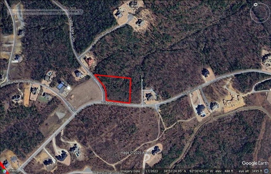 Custom built homes surround the area. Common area soccer field, tennis courts, basketball courts and walking trails. Gorgeous, gated entry. Only 6.5 miles north of West Little Rock off Highway 300. Vista views surround the neighborhood.