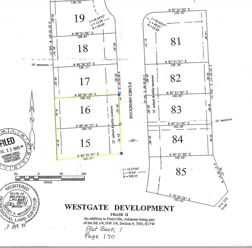 Lot 15 & 16 of Westgate Phase 2. Subdivision lots available for sale. Lots adjoin. These could be developed individually or left together. Site built homes only. Utilities available at road. First Electric Coop area electricity provider. Perryville city water and sewer. Fiber internet available.