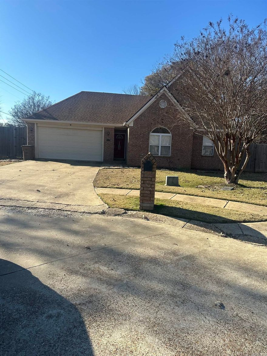 Nice brick house with 3 Bedroom, 2 Bathrooms house. It would be nice for a first-time buyer or even a forever home. It has beautiful hard wood floors; all appliances stay with the house. there is a patio and a fenced in backyard. It is located in a cul-de-sac.