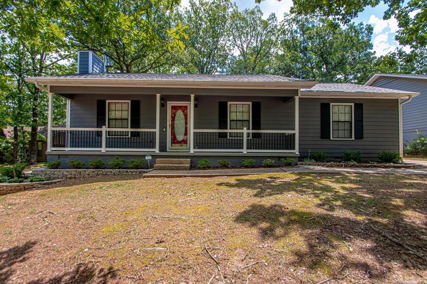 Charming 3-bed, 2-bath home in the desirable Shadow Ridge neighborhood of West Little Rock. This 1,470 sq ft home features a comfortable layout with all bedrooms on one side, a welcoming living area with a fireplace, and a functional kitchen. Enjoy the large back deck, perfect for relaxing or entertaining while overlooking a private backyard. The beautifully landscaped lot includes mature trees, colorful flower beds, and offers excellent curb appeal. Additional features include a 2-car garage, central heat & air, and a convenient location near Chenal Parkway shopping, dining, and parks. Neighborhood pool access included! Square footage approximate please measure. BRAND NEW HVAC!!!!