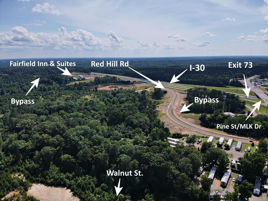Begin your next commercial development or business adventure right off highly visible Exit 73 on Interstate 30, in Arkadelphia, Arkansas! Join Fairfield Inn & Suites to be part of the new MILESTONE LANDING! Pick the location for your Hotel, Retail, Restaurant, Convenience Store, and more. Centrally located between Texarkana and Little Rock. Home to 2 colleges- Henderson State and Ouachita Baptist Universities!   Minutes from Downtown, DeGray Lake, Caddo and Ouachita Rivers, and Hot Springs National Park. Conveniently located near Dexter B. Florence Memorial Airport and Clark County Industrail Park via the opening of the Bypass connecting Hwy 67 to Red Hill Road. Call for more information today; mutilple size parcels available!