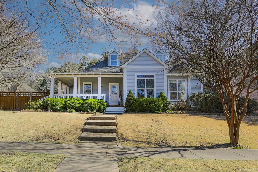 A happy, light-filled home in Brodie Creek! Great semi-open plan, with very flexible spaces- two bedrooms down plus office that could be additional bedroom, centrally located kitchen, bonus space upstairs  (would be a great playroom). Living area  opens into pretty sun room overlooking courtyard and covered back porch.  Newly remodeled primary bath with marble walk-in shower, fireplace and large closet. Patio, front porch, generous side yard with landscaping and new fence. Two car back loading garage. Upstairs garage apartment with kitchen and bath (not included in square footage). Such a wonderful property.  Come see!
