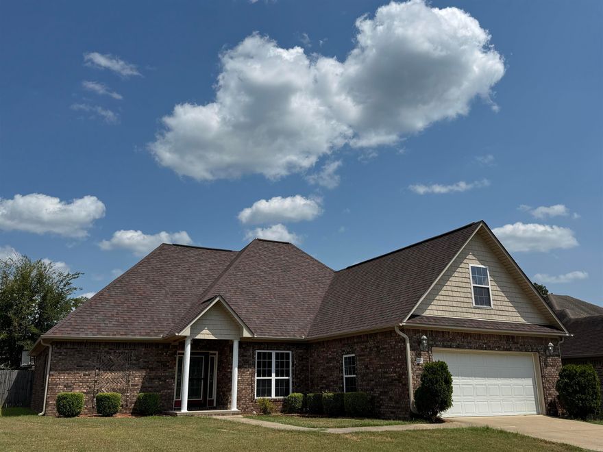 Nice house with new paint! 4 bed, 2 bath, 2 car garage, firepace, granite countertops, new carpet upstairs. Has newer wi-fi garage opener. Playground in private fenced back yard. Covered patio. Very convenient area to everything in Bryant and easy access to I-30. Ready to move in.  See agent remarks.