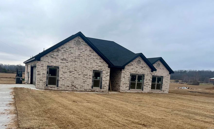 ALL ELECTRIC HOT WATER HEATER IS TANKLESS ELECTRIC BACK PORCH IS 10 X 36 COVERED AND THE SIDE LOAD GARAGE IS 22 X 24 THE CUSTOM PAINTED CABINETS ARE CUSTOM MADE AND THE KITCHEN HAS A HIGH VAULTED CEILIING AND TEN FOOT CEILINGS  IN THE HOUSE THE ISLAND IN THE KITCHEN IS 7 FOOT AND THE FIRE PLACE IS ELECTRIC AND THE OUTSIDE IS BRICK WITH ROCK TRIM THE LOT IS 1.12 ACRE