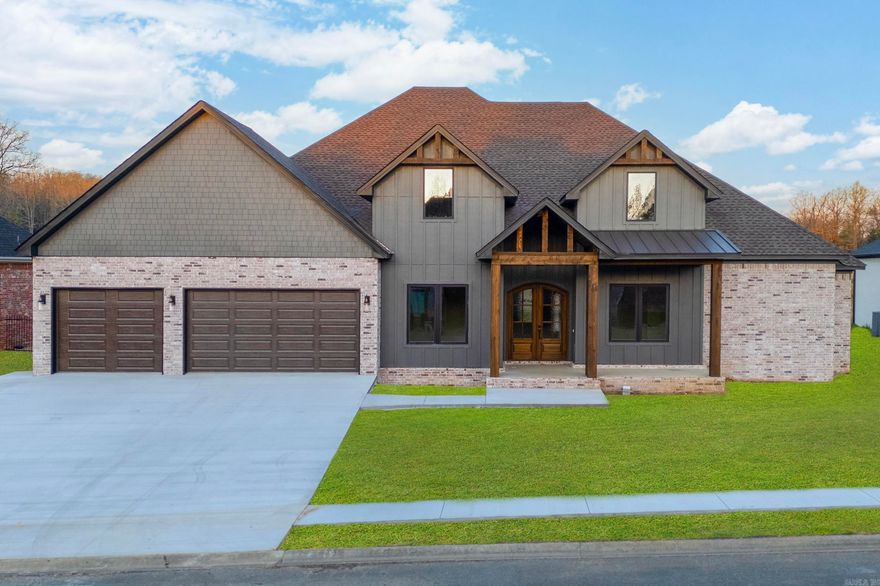 NEW CONSTRUCTION HOME ON GOLF COURSE IN CABOT, offers a harmonious blend of amenities and classic charm, ensuring comfort and style. This beautiful one-story 2,800 square foot, home provides ample space for living and entertaining. The open floor plan enhances the flow between rooms, creating a seamless living experience. It features 4 spacious bedrooms, with 2 1/2 bathrooms, providing convenience and privacy. Enjoy the warmth and ambiance of 3 stunning fireplaces, each carefully positioned to enhance the coziness and charm of the home, making it perfect for intimate gatherings or relaxing evenings. Luxury upgrades include: vaulted ceiling, wood beams, ss appliances, soft close cabinets, abundance of storage, a wet bar, oversized patio, 3 car garage, and so much more! This craftsman home is a must see!