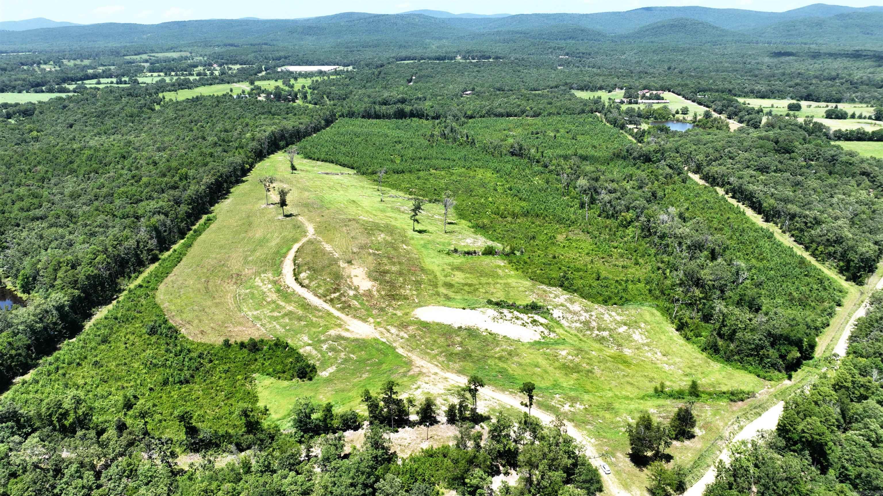 Unequalled, Fabulous Views! Abundant deer and wildlife make this acreage perfect for hunting, and it is centrally located in the Ouachita Mountains of Arkansas. This 79 acre property boasts a Spring-fed Creek lined with mature hardwood trees, a freshly seeded Pasture, young Pine plantings, wooded areas for privacy and game habitat, and hilltop Building Sites with tremendous vista views and seclusion. The property has been surveyed. Trails have been cut through the land for access to all of it's multiple features. Rural water and power are at the west side of the property. Fully fenced. A large pond or lake could be engineered easily into several locations along the center valley of the acreage. Wildlife is abundant, and the property is only minutes from Mena. The National Forest, Lakes, ATV trails, Hiking and Bike trails, Fishing & Hunting, and Canoeing the rivers, are all readily available. Agents, please call or text listing agent before showing. Gate is locked.