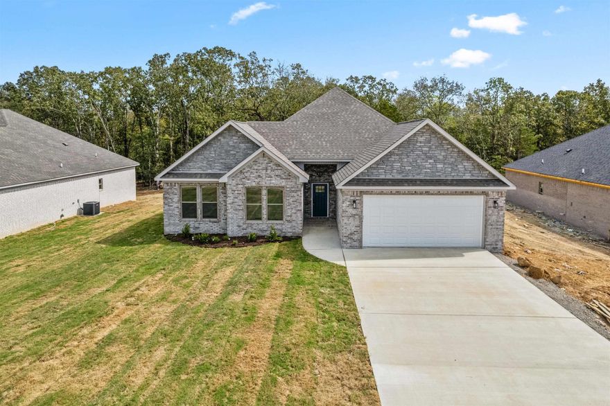 Welcome to this 2025 New Construction home that will be ready for you soon! The home is a 4-Bed, 2-Bath Split Floorplan w/an Open Concept. The Living Room and Kitchen are centrally located toward the back of the home w/a fantastic front foyer. The home also boasts an amazing pantry. The master bed, bath and closet is amazing! The closet is enormous! The home is an ideal location only 2-3 min from I57/67/167 and the new Pre K complex for Cabot Schools. Once the new road connects this property will also be a short trip to Gametime at the Grounds too!  Presently, the property is a short 8-10 min drive to Greystones Golf Course as well! Seller is Offering $7,500 Buyers Concessions with Full Price Offer. See Agent Remarks.