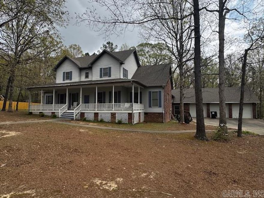 4172 SQ FT HOME ON .83 ACRE!  This gorgeous 5br/3.5ba home has so much to offer! Just a few highlights are quiet, friendly neighborhood, great location close to schools, downtown, churches, medical community and so much more.  Spacious two-story layout with an elegant design, open floor plan, high ceilings, lg windows. The four bedrooms (plus bonus room) and 3.5 baths provide plenty of space for a growing family.  Well organized, efficient kitchen layout with spacious cabinet space, breakfast and formal dining areas. Large, separate utility room with ample storage space. The large family gathering room features beautiful brick fireplace and French doors with serene view of wooded area.  The spacious, multi-use room can be used for office/study or recreation. Charming wrap-around porch, ample lower and upper decks, 3 bay garage w/storage and private driveway to accommodate multi vehicles.  New central heat/air installed March 2025, storage spaces galore, Clay County Connect fiber optic internet service available.  These are just a few amenities offered with this beautiful home.  "Warranties transferring with the home include garage foundation work, termite contract and 2025 C/H/A."