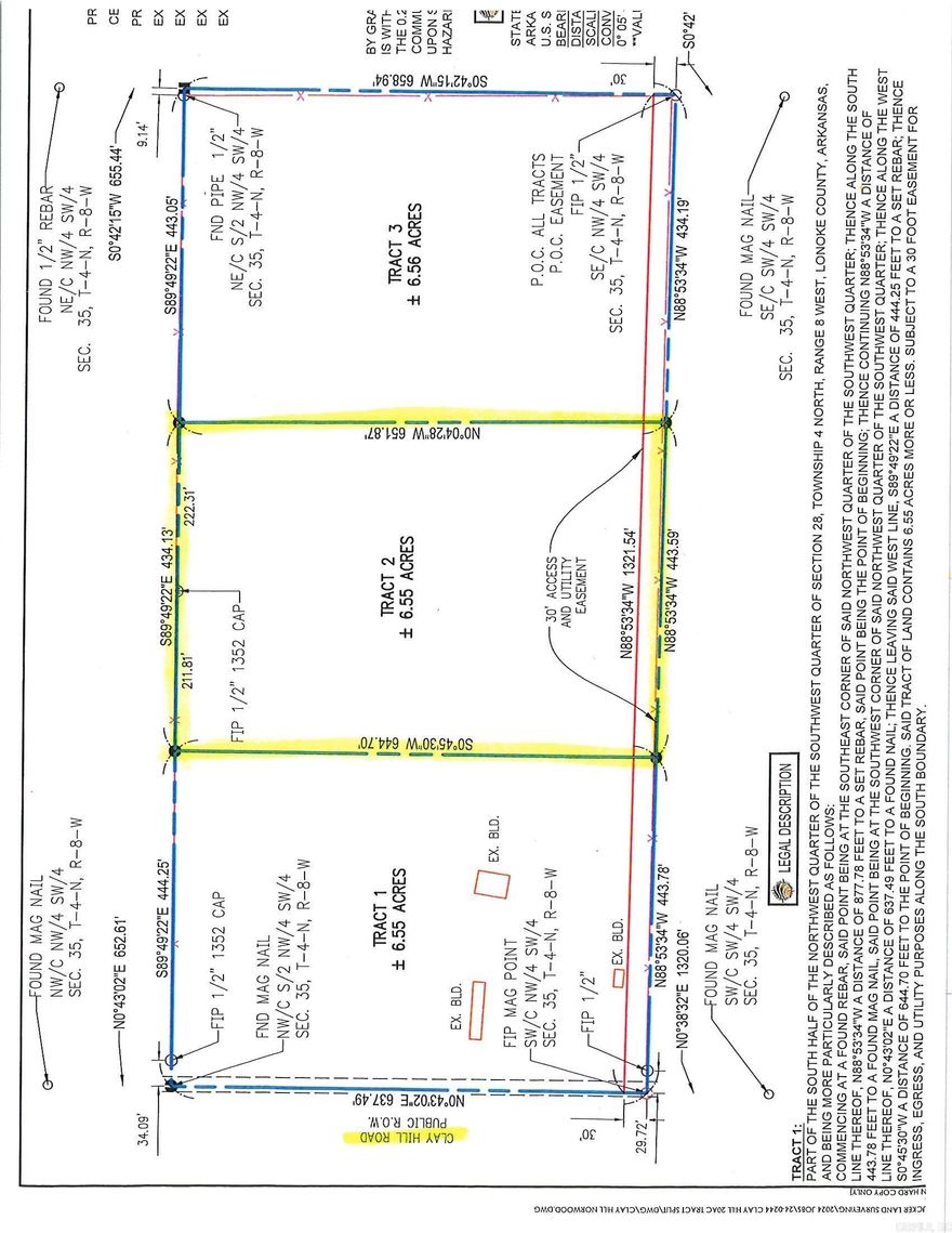 Tract 2 offers 6.55 +/- acres. Far enough away from any traffic, but close enough to dining & shopping. No restrictions.  Most of the trees are smaller and should be easier to clear for your home.  ***Boundary Lines are Approximate***
